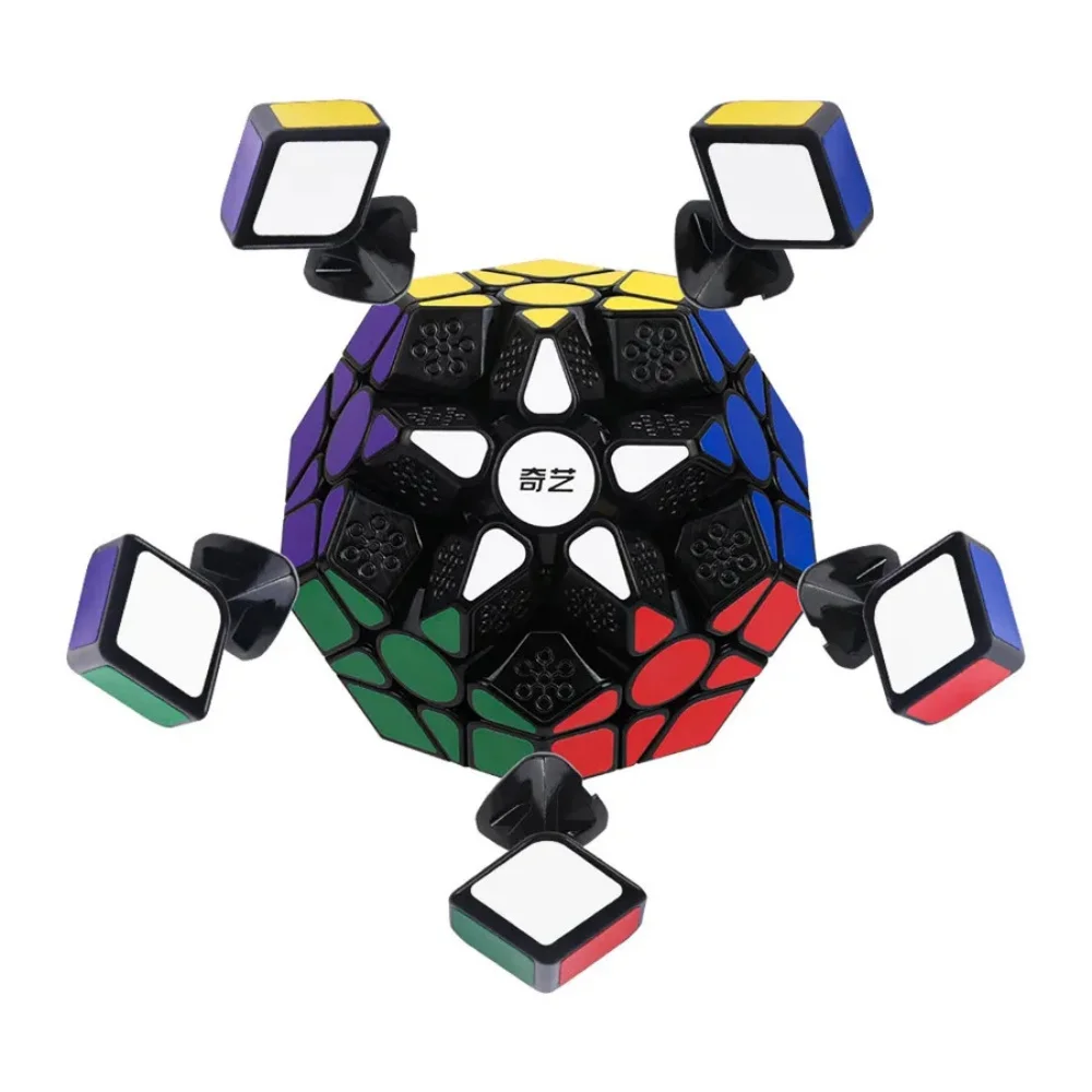 Qiyi Qiheng/S2 3X3 Megaminx Serie Zwart/Stickerloze Magnetische Magische Snelheid Kubus Stickerloze Professionele Cubo Magico Puzzelspeelgoed