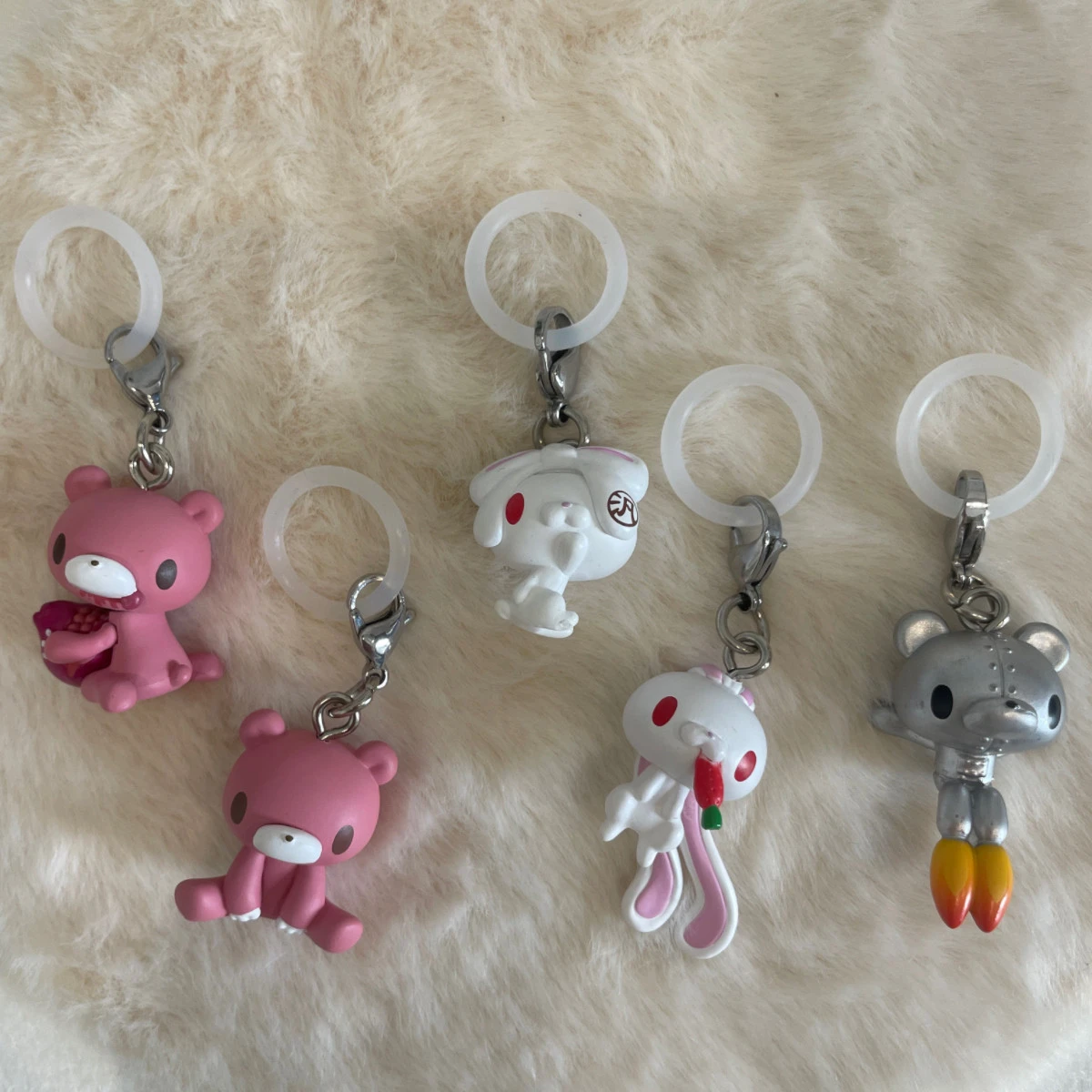 Cute Gloomy Bear And Usagi Anime Figure Keychain Mini Doll Pendant Portable Umbrella Hanging Charm Backpack Decor Ornament