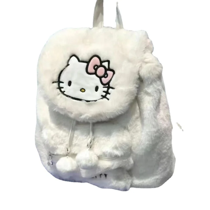 Sanrio Kawaii Kuromi pluszowy plecak Hello Kitty moja melodia kreskówka kreatywny Student o dużej pojemności, wyglądający dziewczęcy tornister