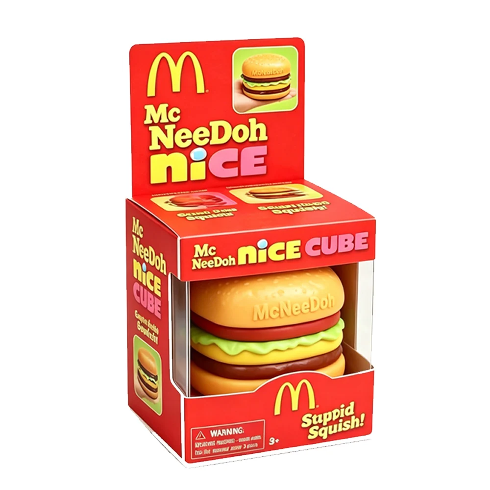 Juguete Antiestrés Schylling NeeDoh MC Burger, Super Suave y Apilable, Regalo para Aliviar la Ansiedad para Adultos