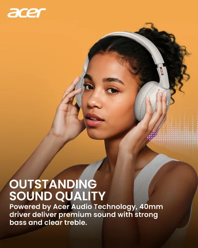 Imagen 2 del producto Acer Auriculares inalámbricos Bluetooth 6.0 HiFi estéreo con cancelación de ruido Auriculares para juegos con conector de 3,5 mm Auriculares plegables con micrófono