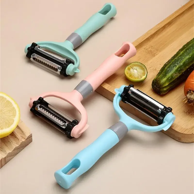 3-In-1 Stainless Steel Peeler Fruit Vegetable Potato Carrot Cucumber Multi-function Sharp Grater Peeler Slice Home Kitchen Tools