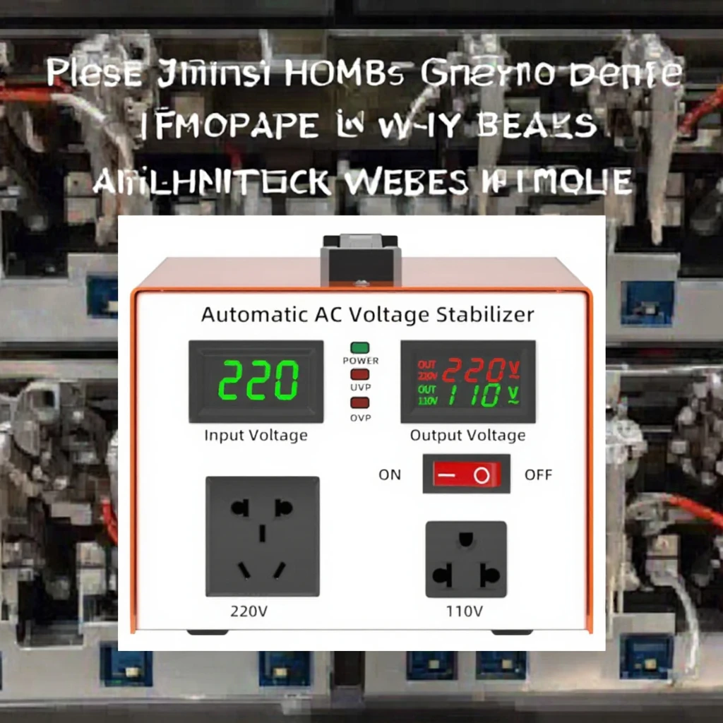 Automatyczny regulator AVR 1000VA 3000VA, zakres napięcia 150V-250V, wyświetlacz cyfrowy, wydajność 98%, certyfikaty CE PSE FCC, 220V ± 5%