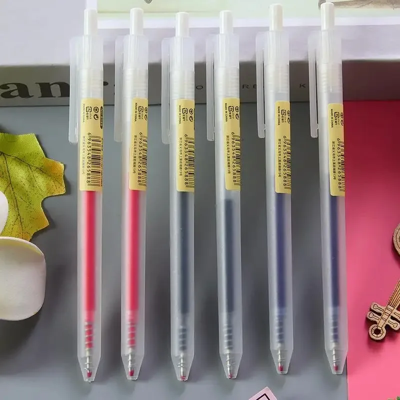Simple Quick-drying Gel Pen Black/Blue/Red Ink 0.5mm Pen Tip Neutral Pen Press Type Signature Pens Student Test