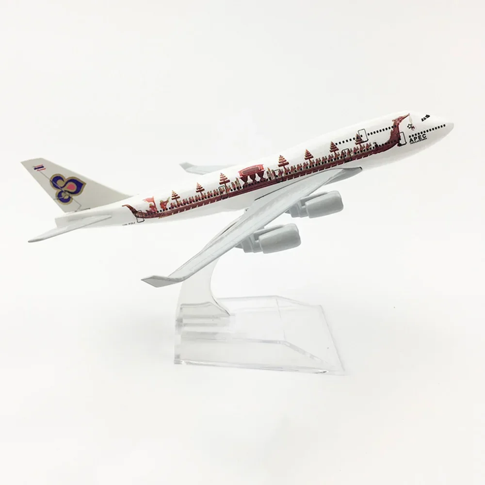 

16 см Коллекционный самолет B747 Thai Airways Dragon Boat Airlines Моделирование металлической модели самолета Игрушка Реплика Детский подарок