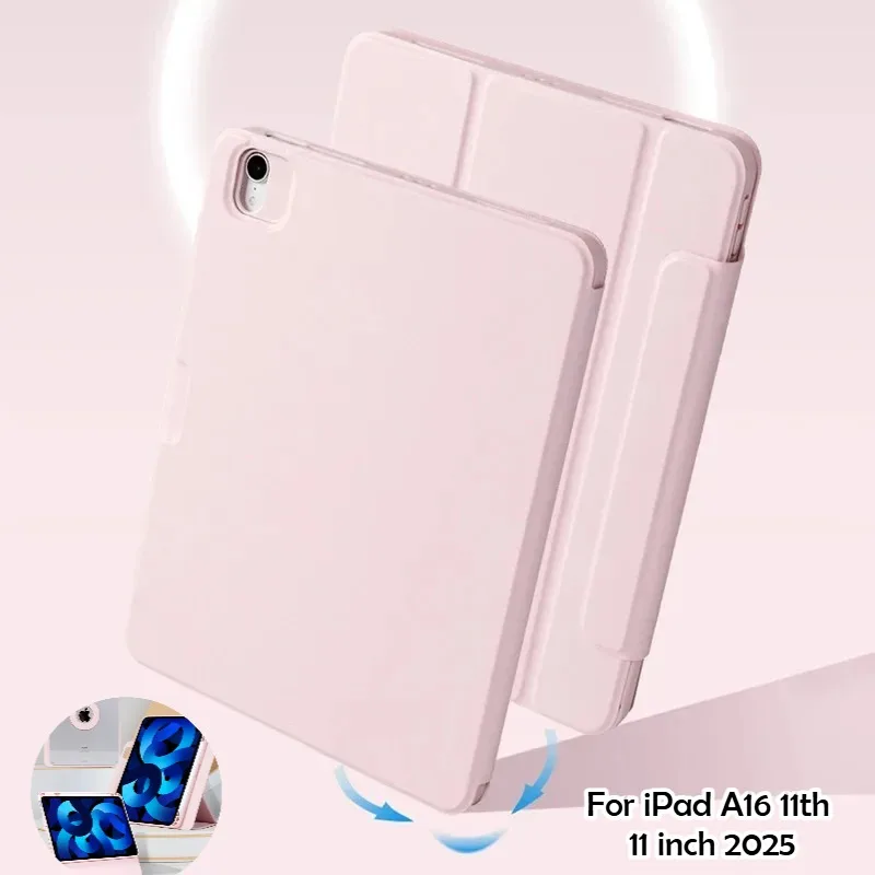 

Для 2025 IPad A16 11-й чехол Pro11 M4 Pro 13 Air7 6 5 12,9 Mini7 6 Pro 10.5 8th 9th 10th Магнитный съемный вращающийся пенал