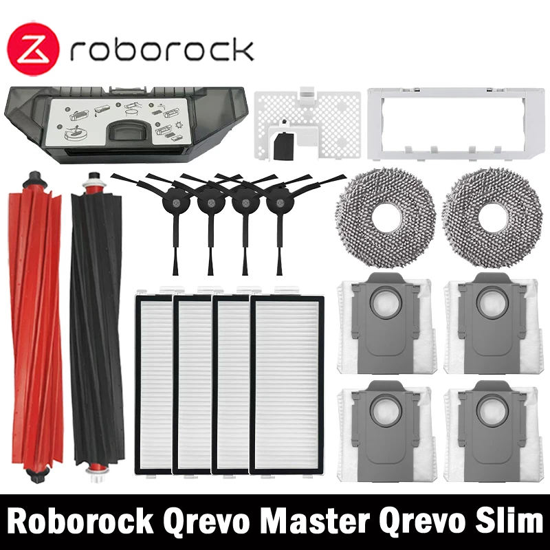 Roborock Qrevo Master / Qrevo Slim Robot Vacuums Cleaner Accessory Main Side Brush Hepa Filter Mop Cloths Dust Bag Spare Part