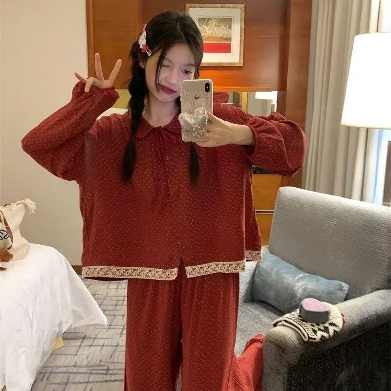 Hot Pjs Set Pigiama da donna Set Pigiama invernale caldo da donna allentato Abbigliamento per la casa alla moda, Pigiama Set pigiama carino e morbido Dolce