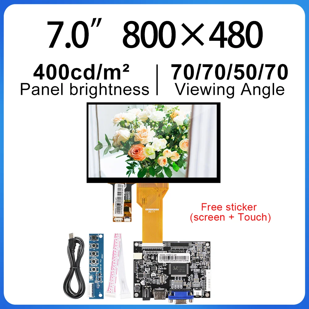 

Original 7 inch LCD Screen With Touch Panel Control Board RGB 50pins 800*480 AT070TN94 For Car DVD GPS Navigation