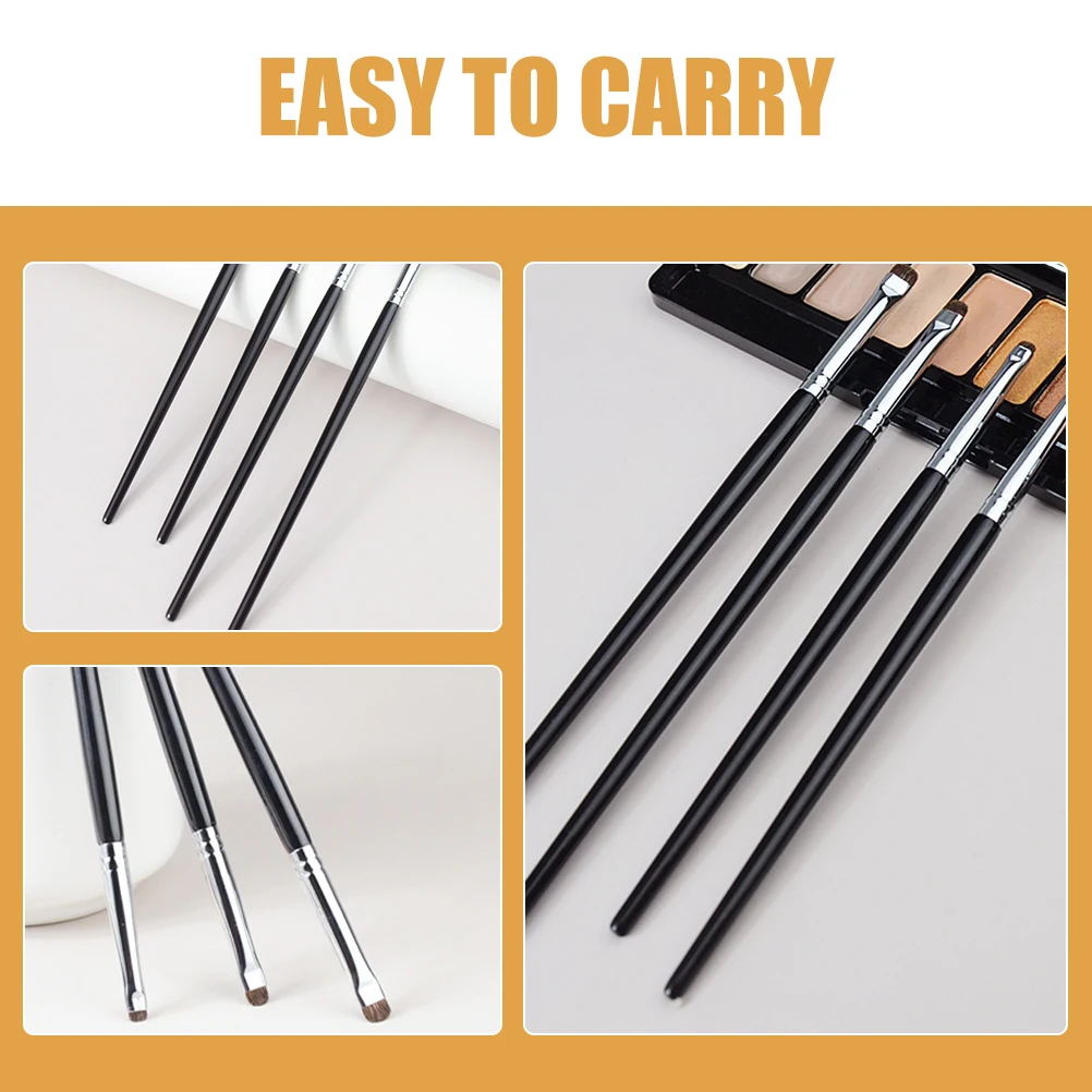4Pcs Eye Makeup Brush Set Fine Precision Eyeliner Brushes Small Lightweight Ergonomic Handle for Professional Beginner Makeup