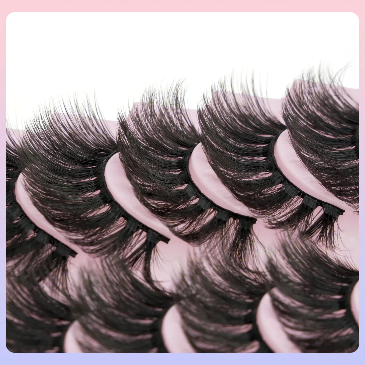 3D Mink Cílios Postiços, Meia Extensão Dos Cílios, Natural Longo Cat Eye Lashes, Faux Cils, Maquiagem Wispy, Handmade, 3 Pares, 10 Pares