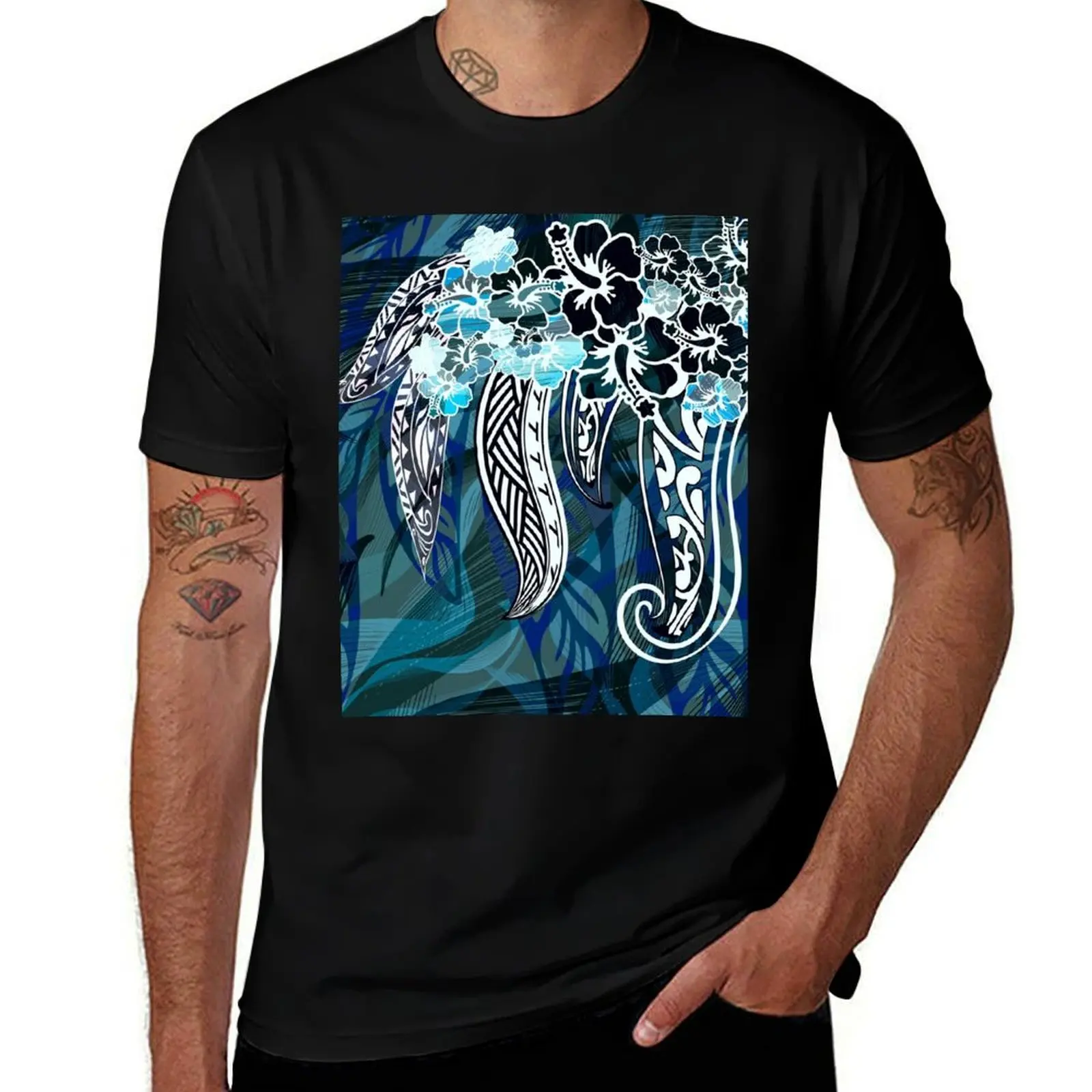 Hawaiian - Samoan - Polynesian Tropical Tribal Threads T-Shirt t shirt man designer T-Shirt