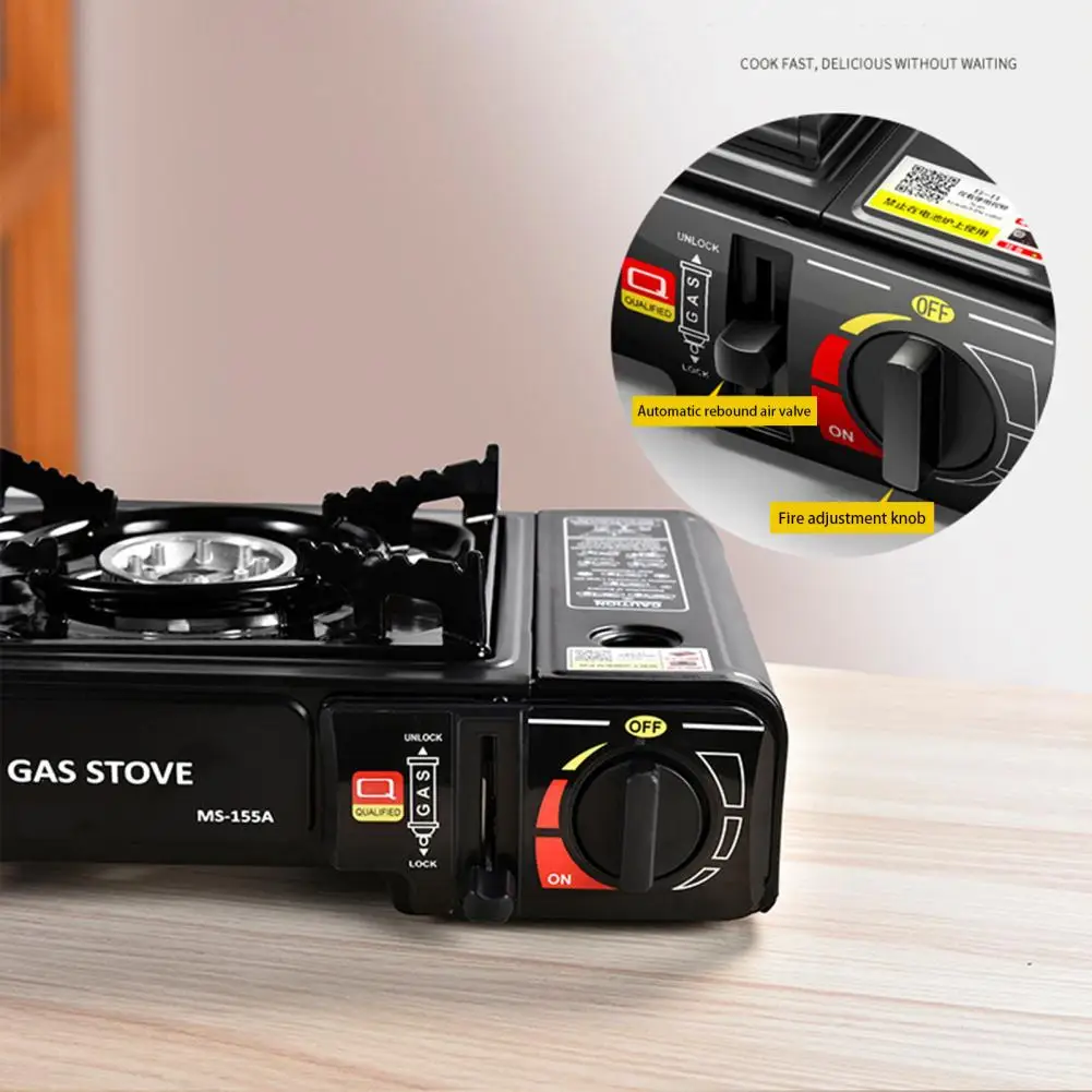 Adiwo Réchaud Camping Gaz 6800W - Trois Brûleurs Portable Pliable Coupe-Vent - Allumage Piézo Pour Randonnée Pique-Nique