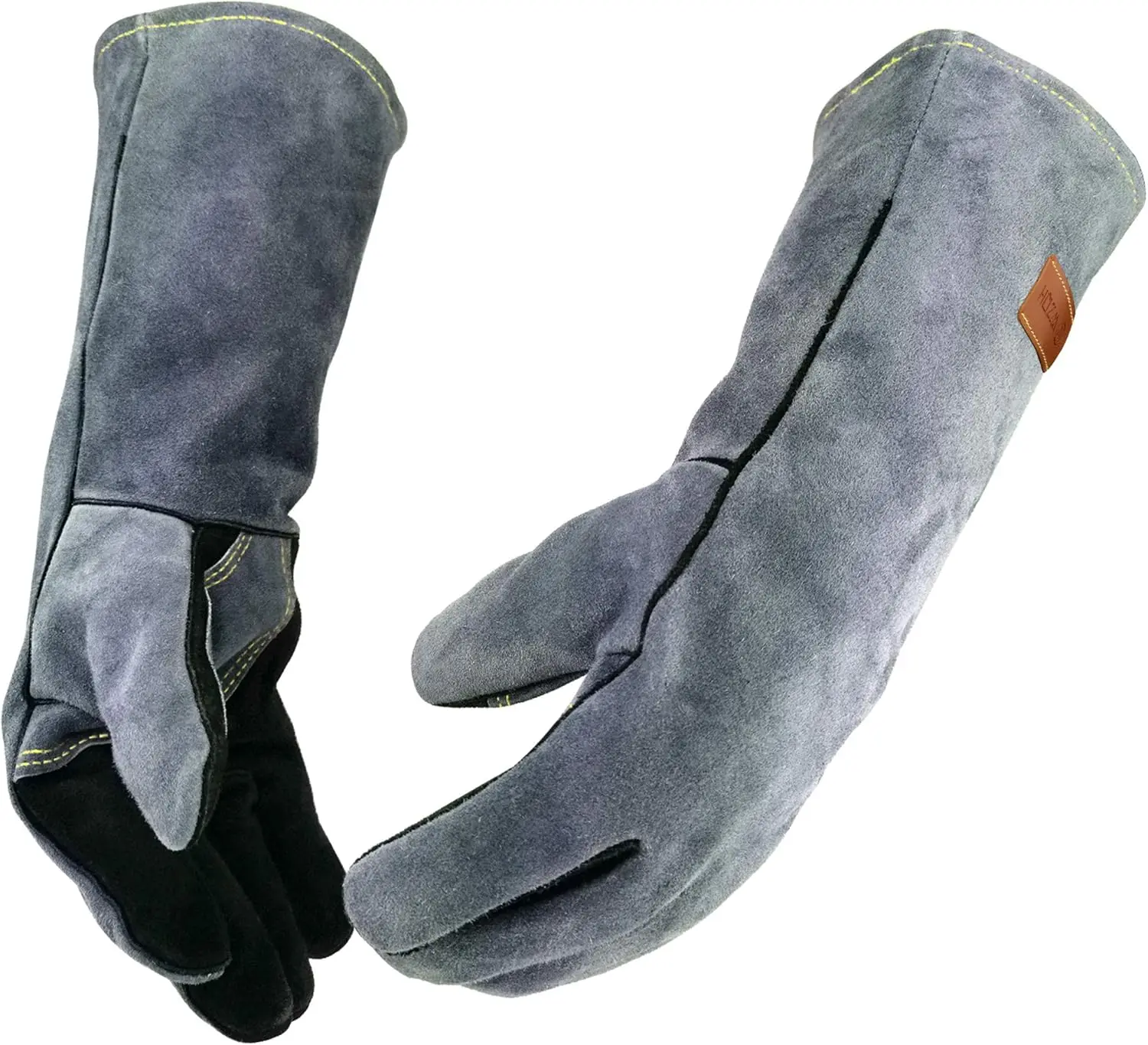 

16" 932°F Heat Resistant Leather Welding Gloves, Large, for BBQ Grill Oven Fireplace