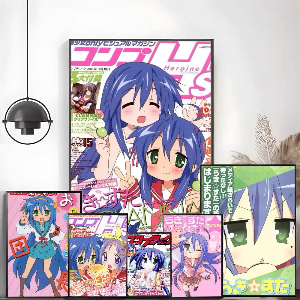 Cartoon L-Lucky S-Star ANIME Poster High-definition art sticker Self adhesive waterproof home decoration for living room
