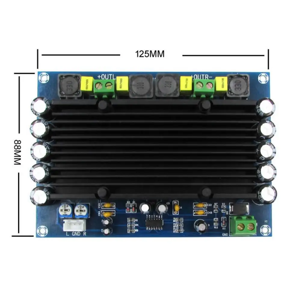 Audio Stereo Digital Power Amplifier Dual Channel Glass Fiber D Class AMP Board for Music Studio Equipment