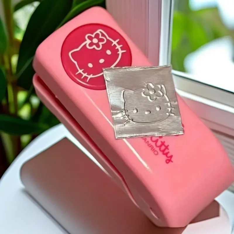 مرحبا كيتي دباسة المزخرف المعادن النقش لكمة Kawaii الكرتون طالب دفتر ختم المزخرف اللوازم المدرسية هدية عيد ميلاد