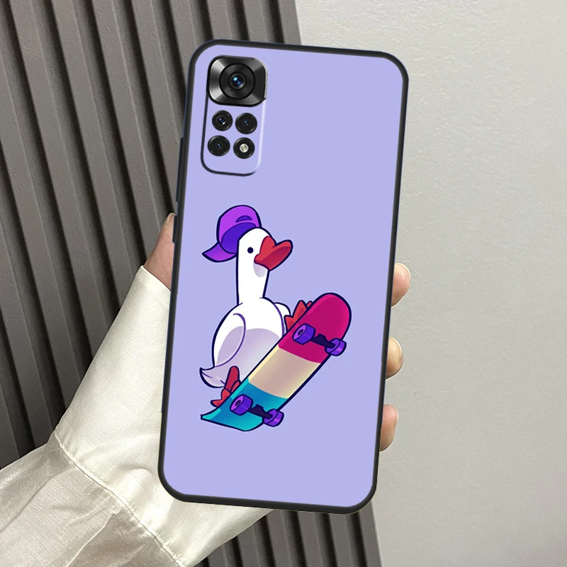 Funda de pato de ganso con dibujos animados para Xiaomi Redmi Note 14 Pro 13 12 11 10 9 11S 12S Redmi 14C 13C 15C 10C 12C 15 Funda