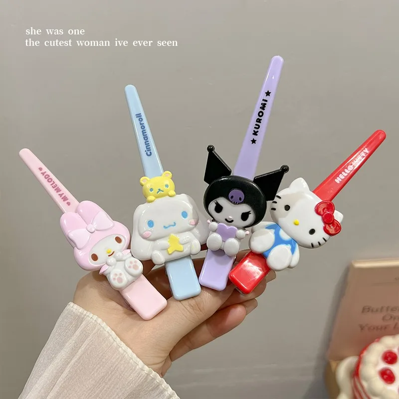 Kawaii Hello Kitty Hairpin Sanrio Anime Kuromi Cinnamoroll Lovely Girl Student Sweet Ins Wind Hair Accessories Hair Pin Gift New