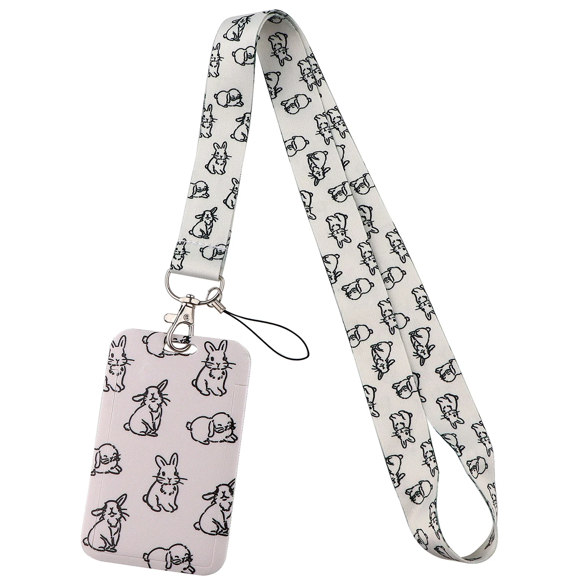 Cute Kawaii Rabbit Cartoon Neck Strap Lanyards for Key ID Card Gym Cell Phone Strap USB Badge Holder Rope Phone Accessories