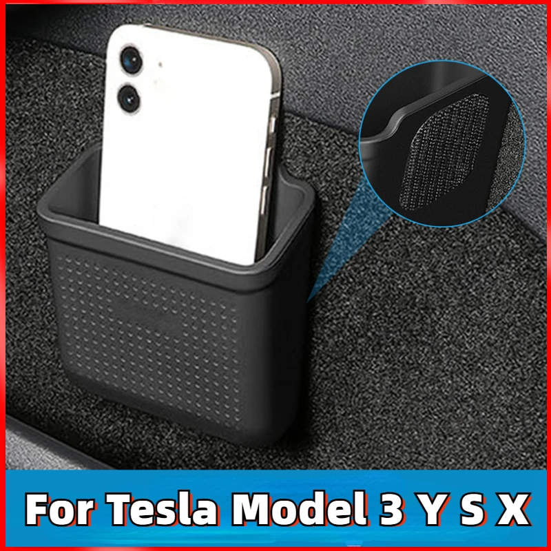 

Storage Box for Tesla Model 3 Y S X Car Seat Gap Door Stick-on Adjective Hidden Phone Cigar Silicone Case Car Accessories 2024