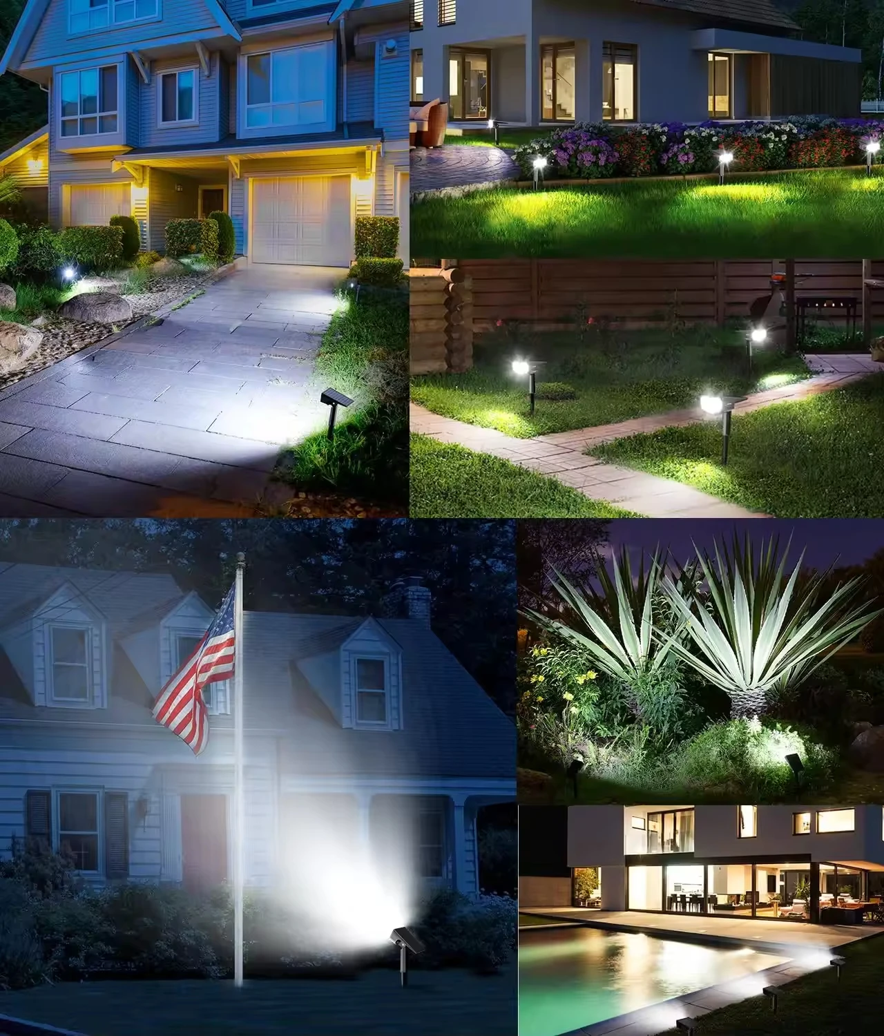 Imagem -02 - Rgb Solar Powered Landscape Path Lights Auto Ciclismo Solar Spotlight para Yard Garden 14 Cores