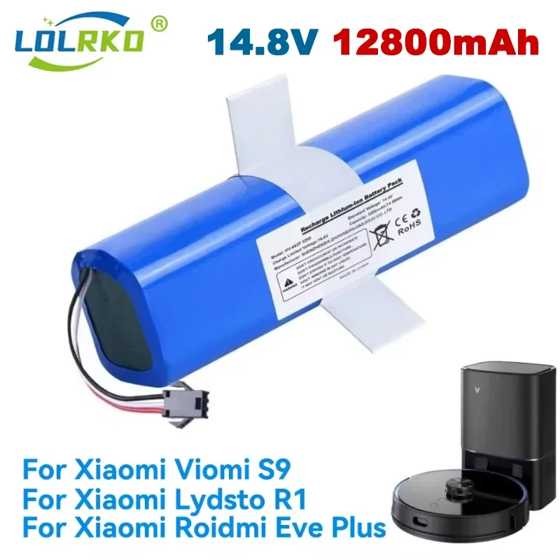 

Rechargeable Battery 14.4V 12800mAh For XiaoMi Lydsto R1,Viomi S9,Proscenic M7 Pro,Lenovo LR1 Replacement Li ion Battery Pack