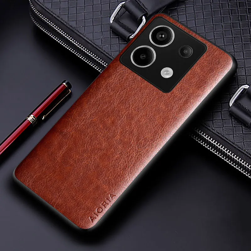 Luxury Leather Case For Xiaomi Redmi Note 13 Pro Plus 5G 4G Funda Business Solid Color Soft Tup&hard Pc Phone Cover Funda Capa