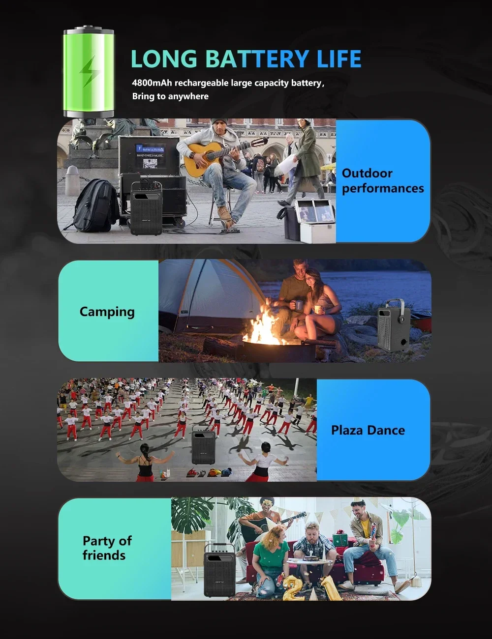 

Ihomelife Light Wireless Mic Karaoke Speaker Portable Surround Stereo Loud Karaoke Machine 2 Mic Karaoke Set Speaker For Outdoor