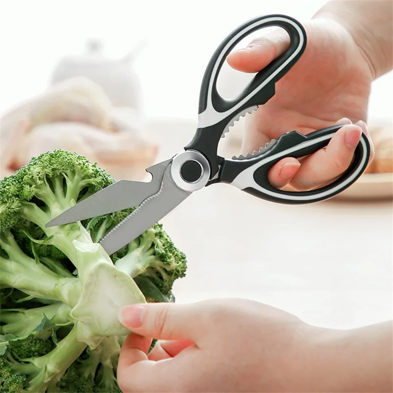 Stainless steel kitchen scissors bird cutting vegetable meat chicken bone fish beer opener professional multipurpose scissors