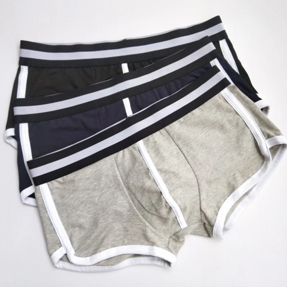 

Men Cotton Pouch Lingerie Breathable Underpants Men Sports Stretch Underwear Loose Boxer Shorts Soft Sleep Briefs Men's Panties
