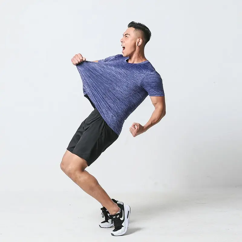 

Plain Nylon Male T Shirt Short Sets Sports Suits Gym Sportswear Aesthetic 2 Piece Outfit Outfits Chic Elastic Men's Shorts Set