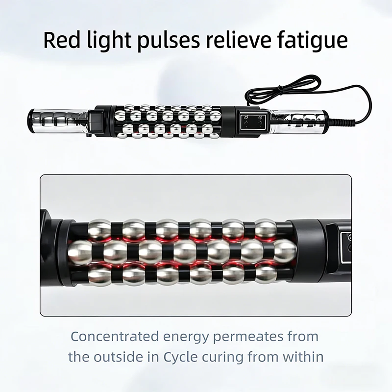 Handheld 360 Rotation Body Massagers With Red Light Heating Roller Massager For Cellulite Muscle Relaxation Pain Treatment