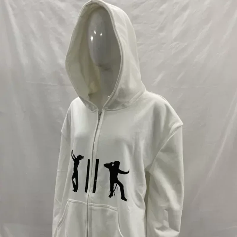 

Американская уличная мужская и женская одежда, осенне-зимняя уникальная фигурка с принтом на молнии, свободная повседневная спортивная толстовка с длинными рукавами, топы, пальто