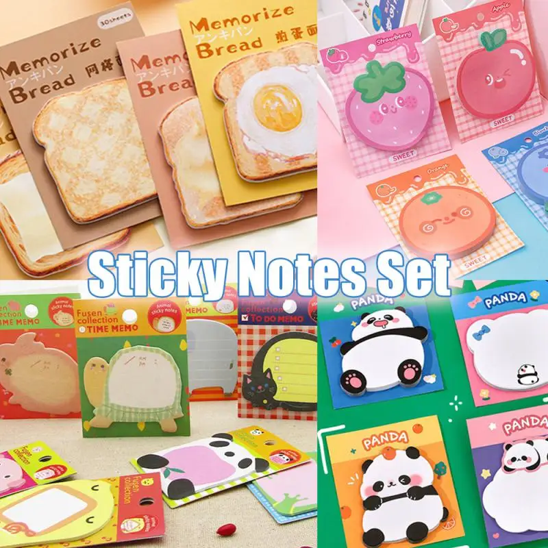 1 Set Lovely Animal Kawaii Rabbit Bear Dog Sticky Notes Memo Pad Paper School Office Supplies Planner Stickers Stationery