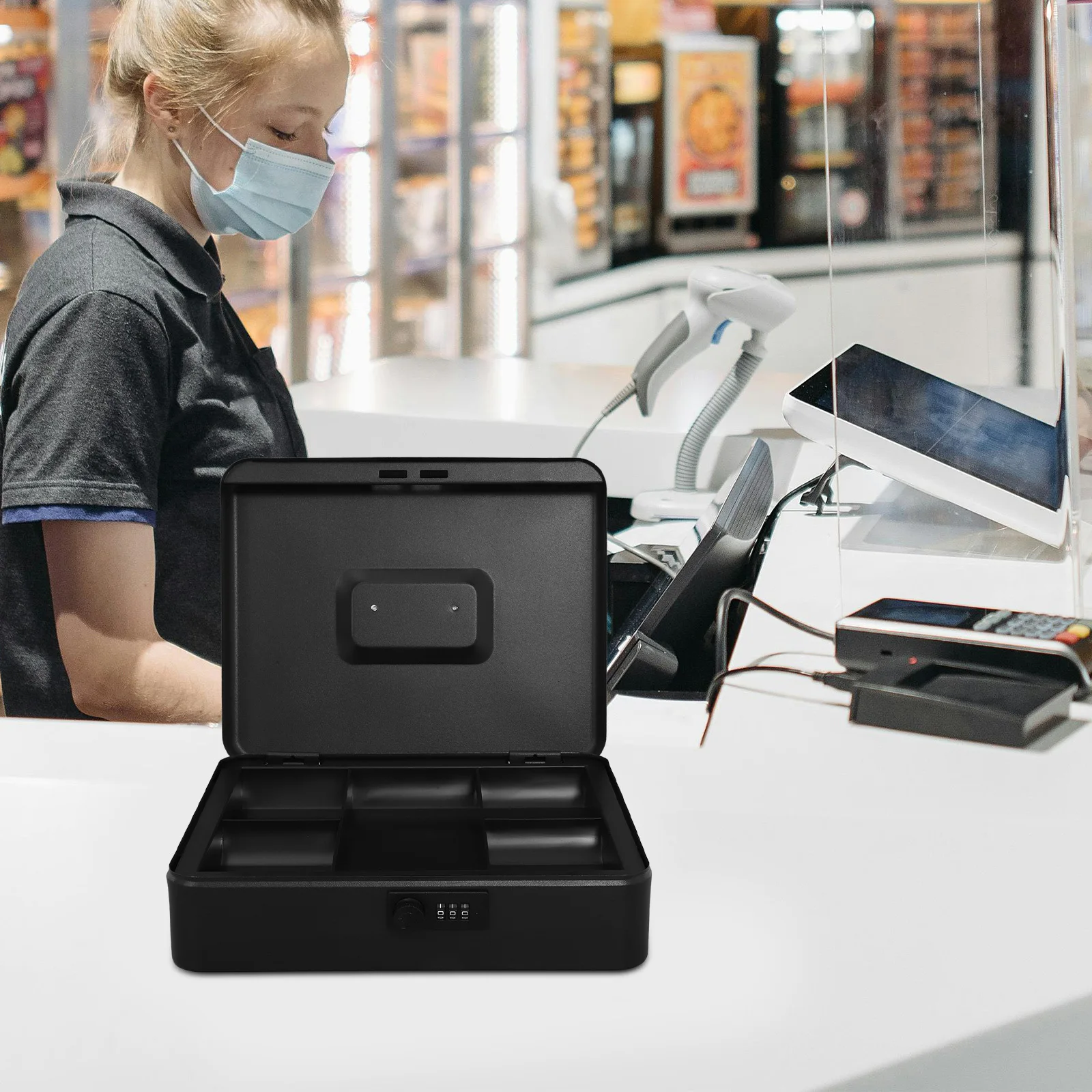 صندوق نقود معدني مزود بقفل وبنك أموال آمن ومحمي بكلمة مرور للبالغين بسعة كبيرة لتخزين العملات المعدنية على شكل حصالة على شكل خنزير آمنة #1