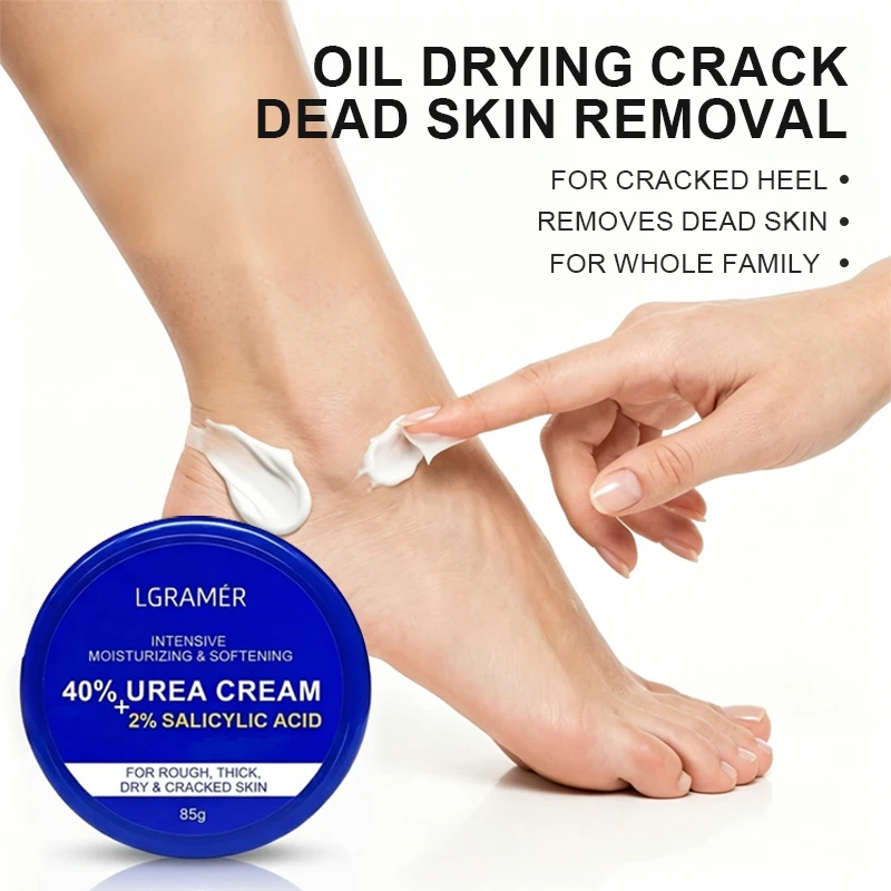 Crema para Pies con 40% de Urea + Crema para Manos con 2% de Ácido Salicílico, Crema Reparadora para Talones Agrietados y Crema para Manos, Aceite para Manicura y Pedicura