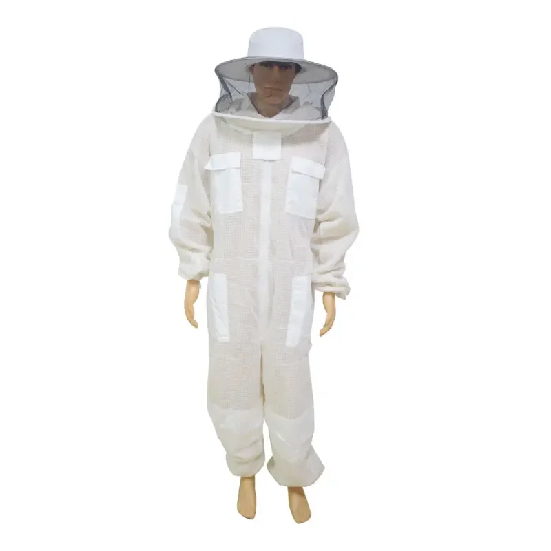 

Professional Anti Bee Protective Suit 3-Layers Ultra Breathable Ventilated Beekeeping Suit with Round Veil Beekeeping Equipment