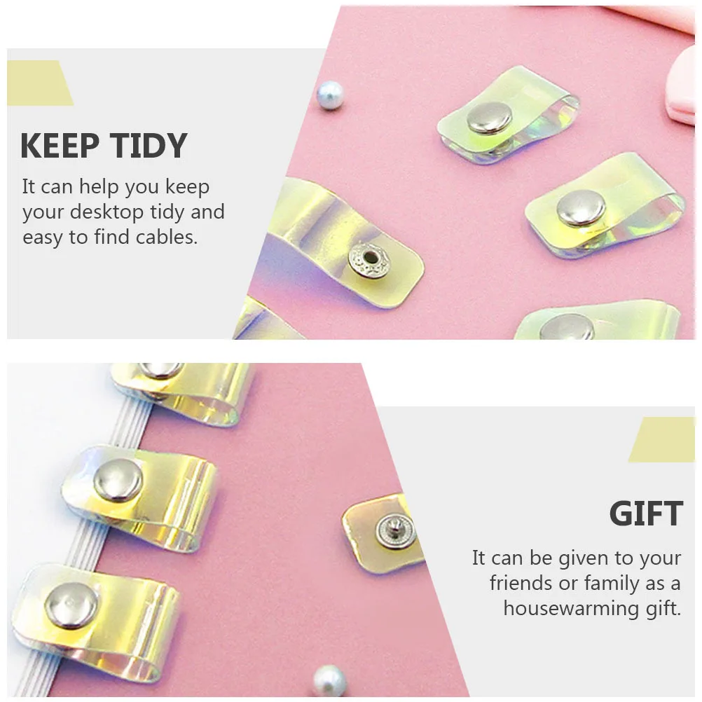 

20Pcs Adorable Cable Protectors Clear Mini Cord Holders for Headphones Data Wires Multiuse Home Office Cable Management