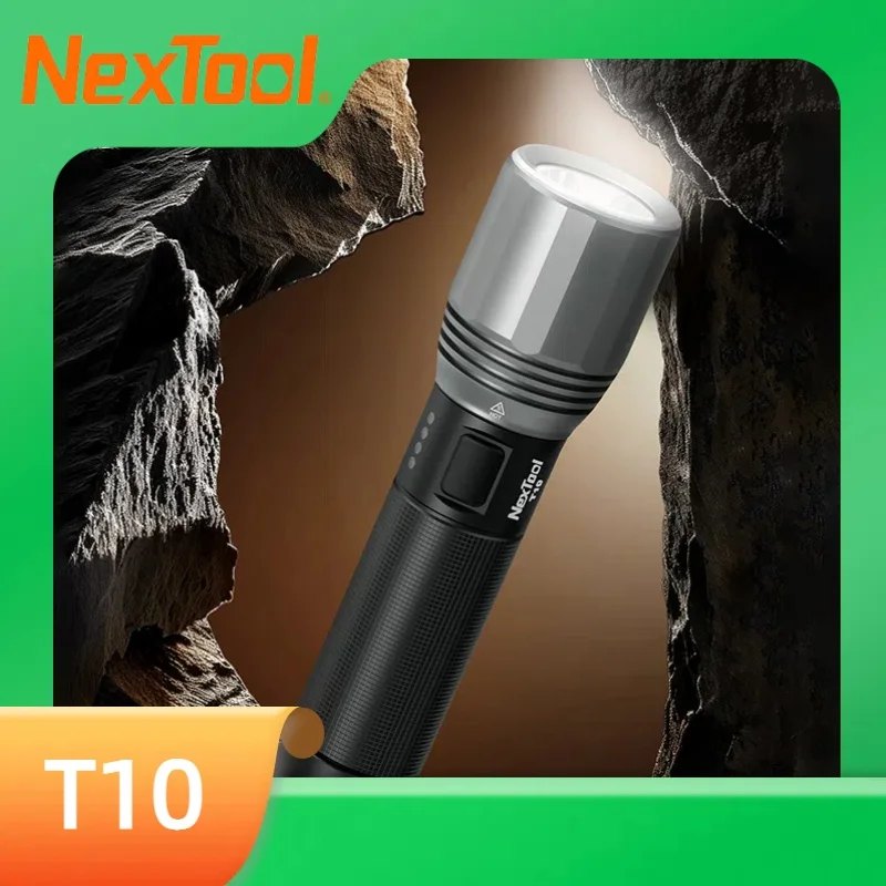 Nextool Flashlight High Lumens T10 2000lm 2600mAh Hidden Type-C Port Waterproof / Dustproof Outdoor Portable Flashlight