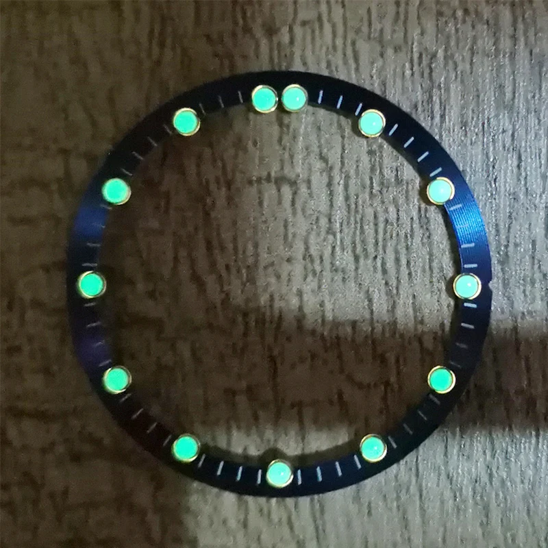 Mod Seiko NH70 skeleton Chapter Ring for Japan NH70 Movement OD 28.5MM ID 24.5MM Men Watch Case Accessories Green Luminous Ring