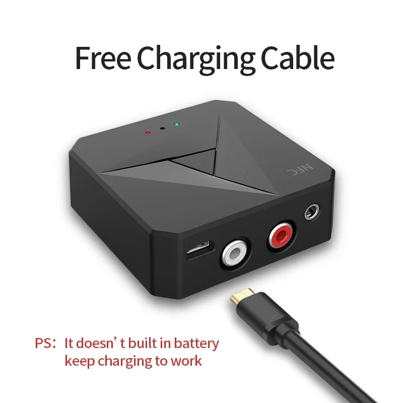 Bluetooth 5.4 Receiver Transmitter 3.5mm AUX Jack RCA Music Wireless Audio Adapter Handsfree Call Mic NFC Car Kit For TV Auto ON