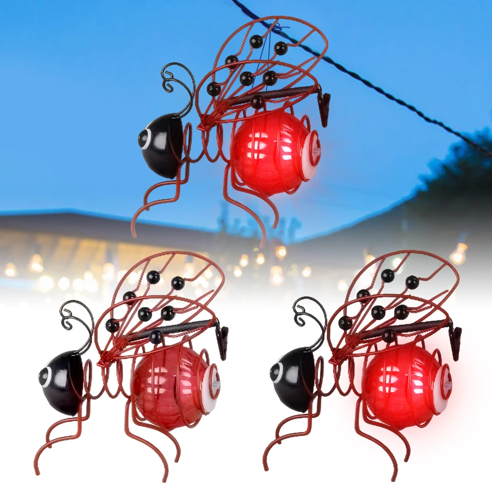 Hangende tuinlamp op zonne-energie, decoratief buitenbeeldje, licht metalen vliegende insecten, hanglamp voor terras, balkon, tuin