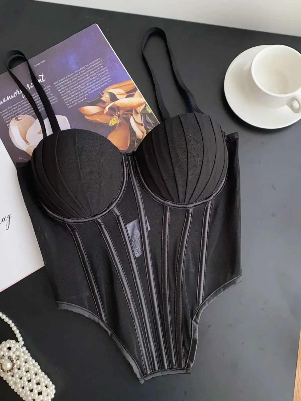 ssTss Alluring Pure Lust Vintage Fishbone Bandeau Sexy Halter Slim Irregular Padded Bustier for Women