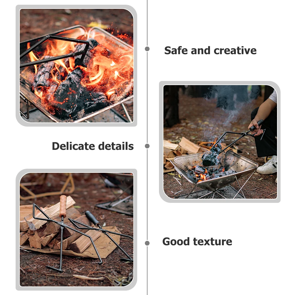 

Heavy Duty Charcoal Clip Metal Tong with Handle for Barbecue Fireplaces Portable Safe to Use in Kitchen Campfire Events