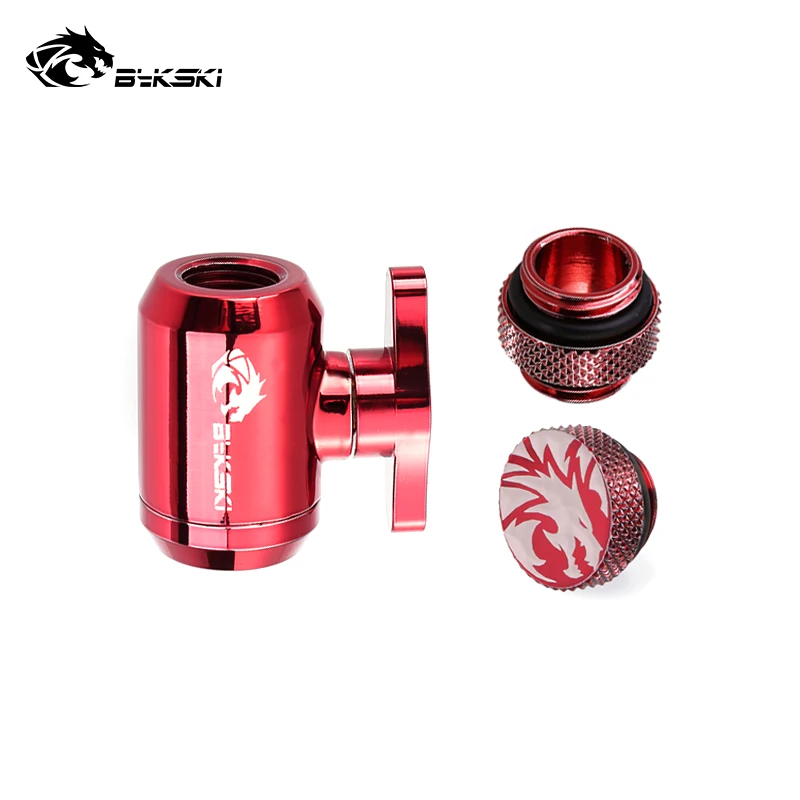 Bykski Water Valve Switch Kit Double Female Inner G1/4'' Thread for Computer Cooler System / Switch+Plug+Male To Male Fitting