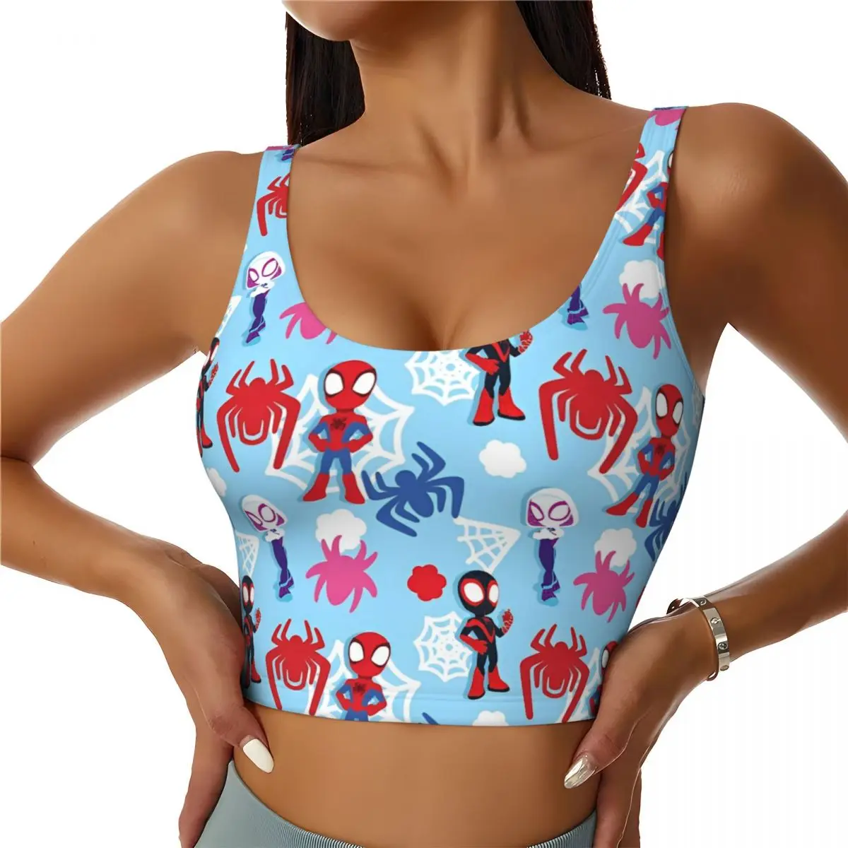 Spider Man Spider-Man High Impact Sports Bra for Women Exercise Bra Tank Tops Sport Bras Push up