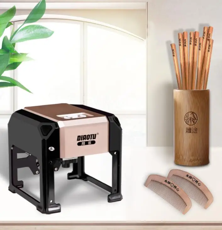 Automatic Laser Engraver 3000mw CNC Mark Engraving Machine with English version computer phone wifi use