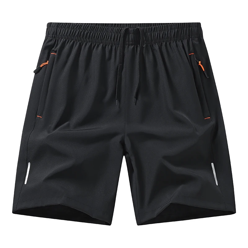 Herren Schnelltrocknende Sportshorts mit Reißverschlusstasche, elastischem Bund und Kordelzug, lässige Workout-, Lauf- und Fitness-Shorts, kurze Hosen für Männer, Sommer, Outdoor-Sport – Detail 2
