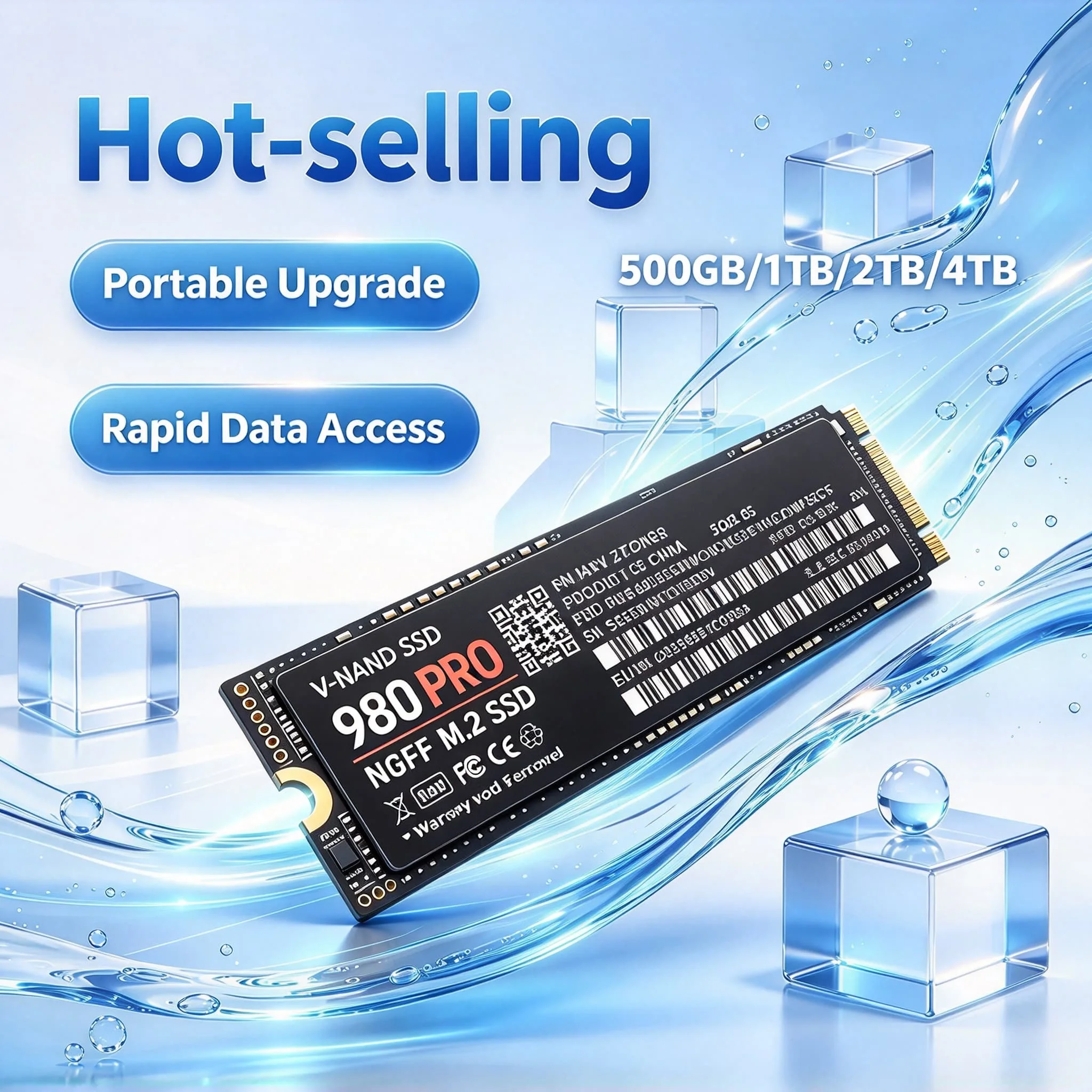 Inside Solid State Drive 980 PRO NGFF SSD M2 SATA3 500GB 1TB 2TB 4TB Internal Fast Hard Disk PC Drive Laptop Desktop Computer